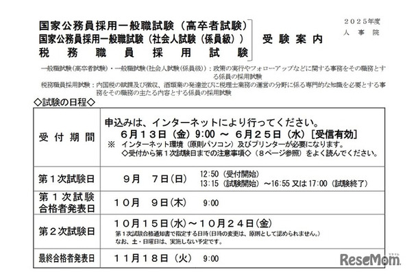 受験案内（一部）