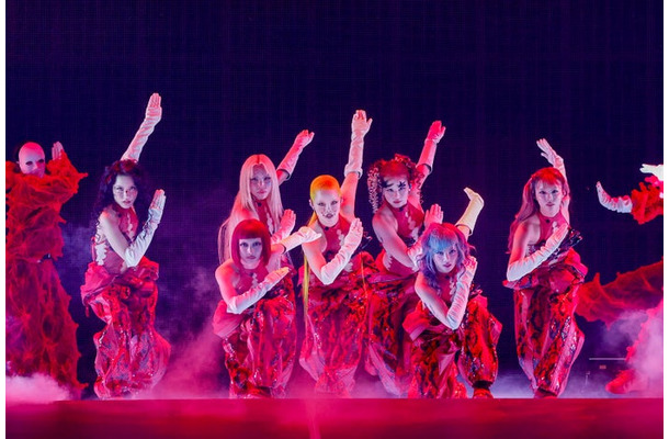 （左から）CHISA、 JURIN、MAYA、COCONA、HARVEY、HINATA、JURIA 「XG 1st WORLD TOUR “The first HOWL” FINAL Landing at TOKYO DOME」（提供写真）