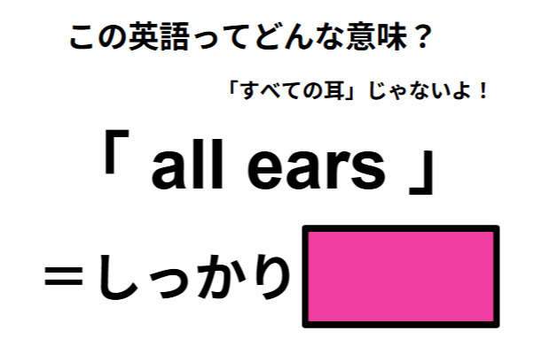 この英語ってどんな意味？「all ears」