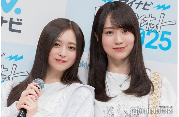 「マイナビ 閃光ライオット 2025 produced by SCHOOL OF LOCK！」応援アンバサダープレス発表会に出席した井上和、賀喜遥香（C）モデルプレス