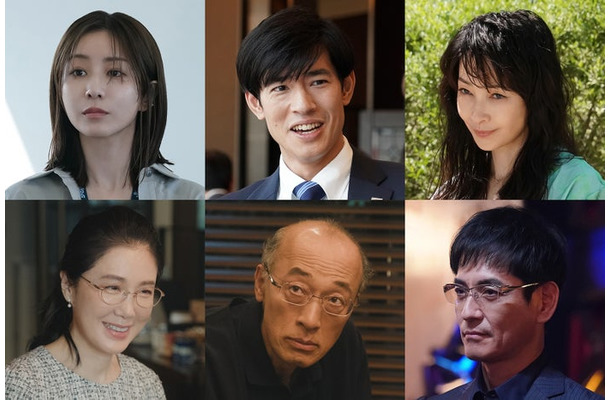 （左上から時計回りに）田中みな実、中島歩、りょう、沢村一樹、酒向芳、筒井真理子（C）フジテレビ