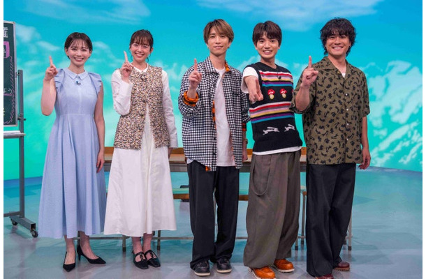 石川みなみ（日本テレビアナウンサー）、佐藤栞里、田中樹、高地優吾、森本慎太郎（C）日本テレビ