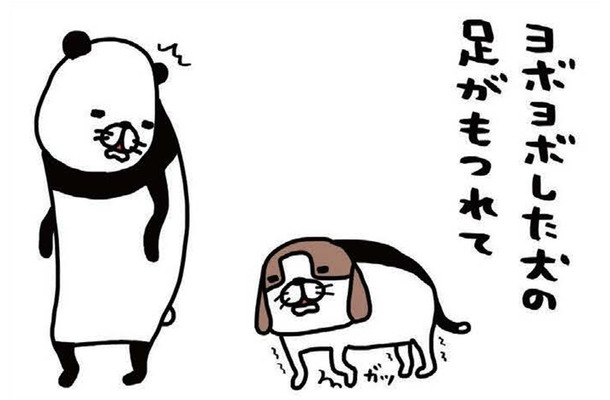 ヨロヨロ愛犬が立てず、駆け寄ると…。恩返しの「おなら」炸裂!?【パンダと犬 ＃37】