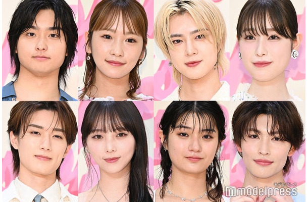 （上段左から）奥平大兼、川栄李奈、佐野雄大、高橋ひかる（下段左から）山中柔太朗、与田祐希、蒔田彩珠、増子敦貴（C）モデルプレス