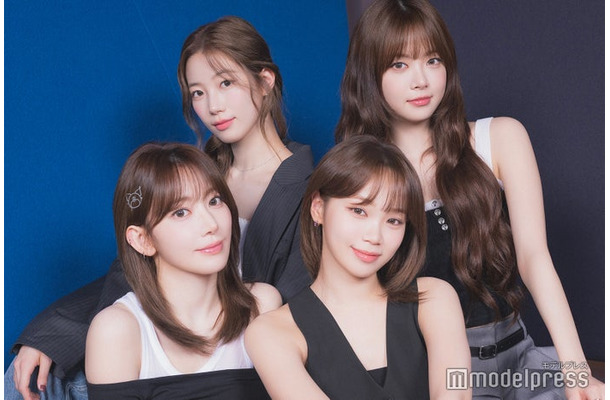 LE SSERAFIM／（左上から時計回りに）KAZUHA（カズハ）、HONG EUNCHAE（ホン・ウンチェ）、KIM CHAEWON（キム・チェウォン）、SAKURA（サクラ）※HUH YUNJIN（ホ・ユンジン）は不在（C）モデルプレス