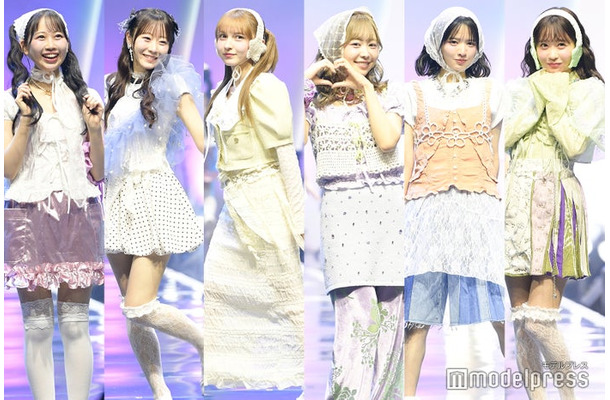 FRUITS ZIPPER／（左から）松本かれん、真中まな、早瀬ノエル、仲川瑠夏、鎮西寿々歌、櫻井優衣（C）モデルプレス