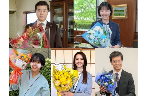 （上段左から）上川隆也、吉谷彩子（下段左から）大西流星、観月ありさ、寺脇康文（C）「能面検事」製作委員会