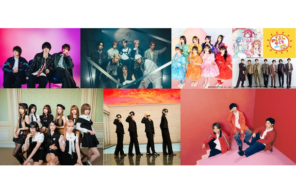 （上段左から）マルシィ、MAZZEL、CUTIE STREET、AiScReam 、CLASS SEVEN（下段左から）ME:I、A.B.C-Z、sumika（提供写真）