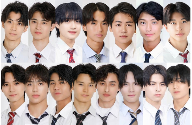 「男子高生ミスターコン2025」ファイナリスト／（上段左から）小川永真、西小路侑汰、倉田琉偉、楢崎悠亮、清田優翔、榎田一王、菊地脩椰（下段左から）大橋光、曽根凌輔、安藤志音、谷本晴、吹澤輝、江畑皇之介、山口凌摩、三浦斗空（提供写真）