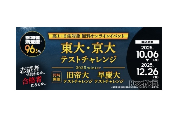 東大・京大/旧帝大/早慶大テストチャレンジ-2025winter-