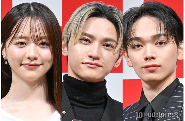 「今年の顔」に選ばれた森香澄、SKY-HI、「来年の顔」に選ばれた宮世琉弥（C）モデルプレス