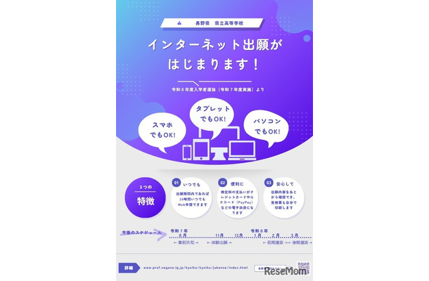 長野県立高校のインターネット出願