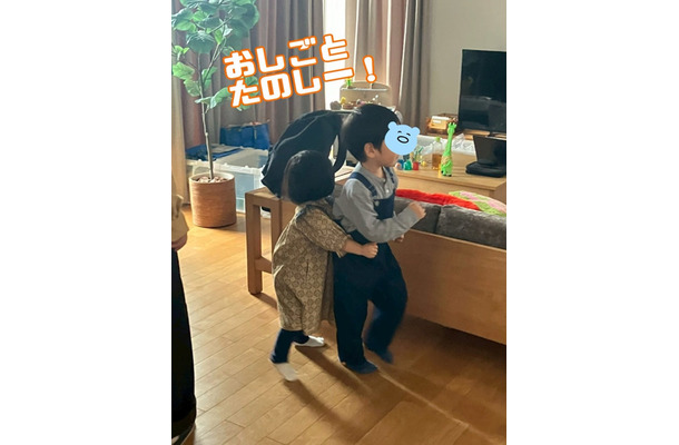 ニッチェ江上、5歳長男・3歳長女と親子共演!「兄妹揃って名役者」「将来は俳優さんかなぁ」の声