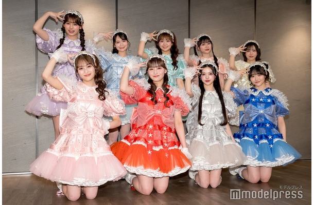MORE STAR（後列左から）萩田そら、高梨ゆな、鈴木花梨、新井心菜、笹原なな花（前列左から）森田あみ、山本るしあ、中山こはく、遠藤まりん（（C）モデルプレス