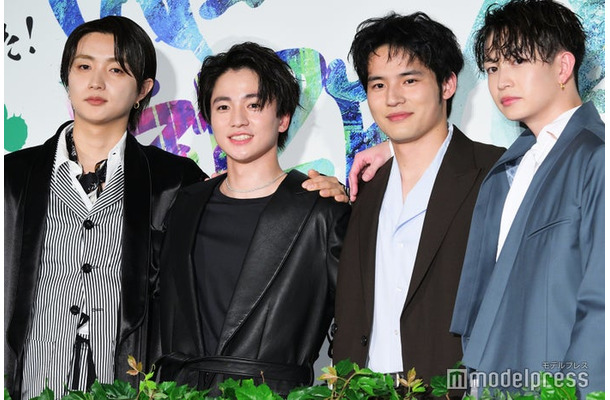 「WIND BREAKER/ウィンドブレイカー」公開御礼舞台挨拶に出席したJUNON、木戸大聖、水上恒司、綱啓永(C)モデルプレス
