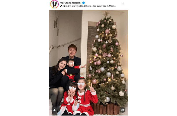 丸高愛実、夫・柿谷曜一朗＆3人の子供とパシャリ！クリスマスSHOT披露「喜ぶ姿が見られて幸せ」