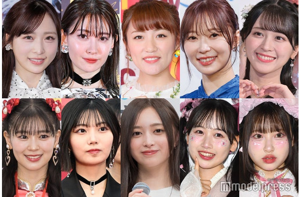 (上段左上から時計回り)小栗有以/AKB48、小嶋陽菜、高橋みなみ、指原莉乃、佐々木舞香/=LOVE、桜庭遥花/CUTIE STREET、松本かれん/ FRUITS ZIPPER、井上和/乃木坂46、中西アルノ/乃木坂46、 坂井仁香/超ときめき宣伝部(C)モデルプレス