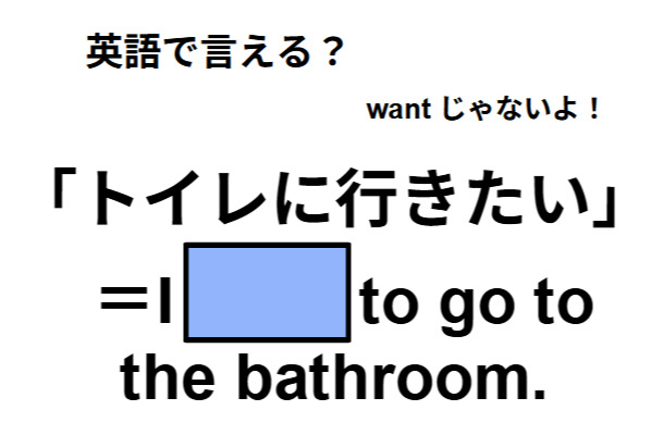 英語で「トイレに行きたい」は何て言う？【英語クイズ2025年度ベスト】