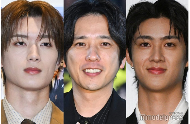 (左から)山中柔太朗、二宮和也、曽野舜太(C)モデルプレス