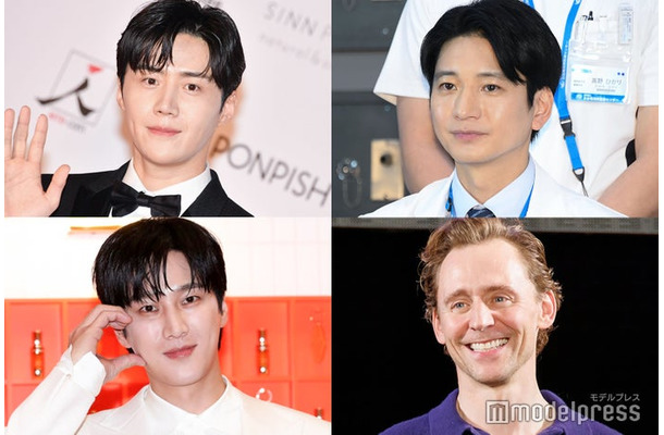 (上段左から時計回り)キム・ソンホ、向井理、トム・ヒドルストン(C)モデルプレスアン・ボヒョン/Photo by Getty Images