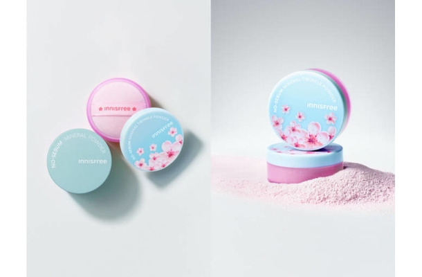 INNISFREE、桜色ときらめきで春の血色感を演出する「ノーセバム ミネラルパウダー チェリーブロッサム」限定登場