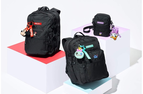 【MILKFED.】バックパック 23L 各14,500円／【MILKFED.】ショルダーバッグ 6,600円 © Disney
