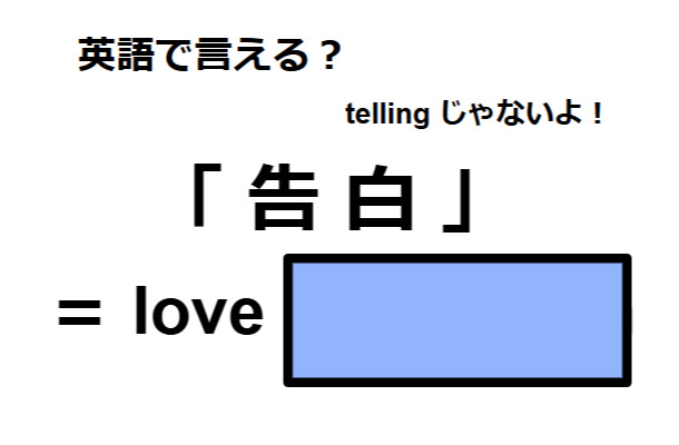 英語で「告白」は何て言う？