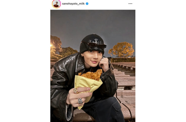 佐野勇斗、思い出の味を満喫する自然体SHOTにファン歓喜「かっこよすぎ」「ドカめろ」