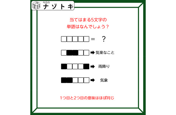 クイズです!「当てはまる5文字の単語はなんでしょう?」白いマスに文字を入れて、3つの単語を考えましょう【難易度LV3.・中辛】