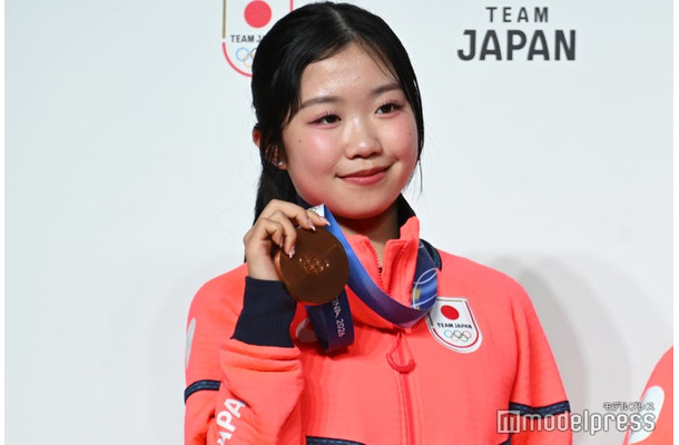「第25回オリンピック冬季競技大会 TEAM JAPAN 帰国時記者会見」に出席した中井亜美選手（C）モデルプレス
