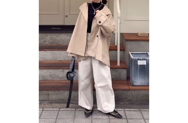 そろそろ春コートが気になる!淡いトーンでスタイルUPも狙えるミドルコートコーデ【40代の毎日コーデ】