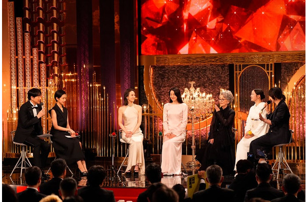 （左から）羽鳥慎一アナ、河合優実、北川景子、長澤まさみ、倍賞千恵子、広瀬すず、松たか子（C）日本アカデミー協会