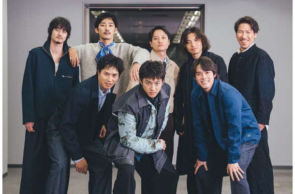 （後列左から）栁俊太郎、上杉柊平、藤原季節、宮崎秋人、岩永ひひお（前列左から）鈴木伸之、山田裕貴、細田佳央太（C）THE SEVEN／撮影：ENO
