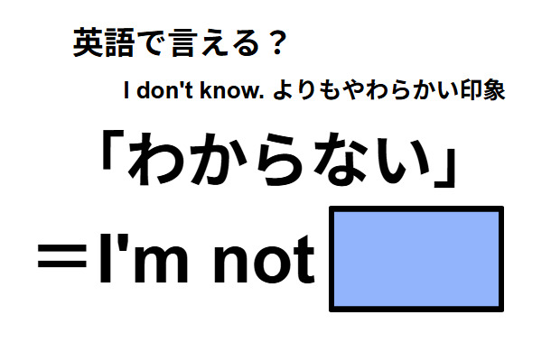 英語で「わからない」は何て言う？