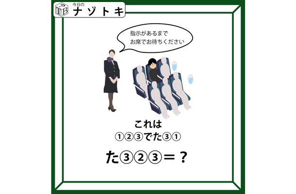 クイズです!「指示があるまでお席でお待ちください」イラストを言葉に直してみましょう【難易度LV2.・甘口】