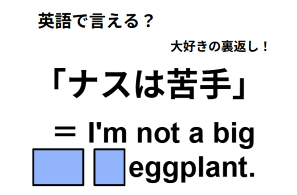 英語で「ナスは苦手」は何て言う?