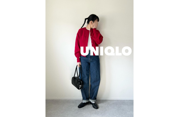 赤×デニム。色褪せない永遠のカラーリングを【ユニクロ・GU】で。コーデのひとつに加えておきたいフレンチカジュアル【40代の毎日コーデ】