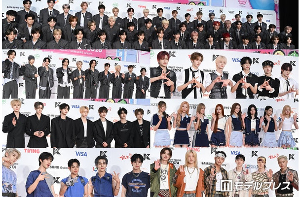 （上から時計回りに）「PRODUCE 101 JAPAN 新世界」練習生、TWS、Hearts2Hearts、P1Harmony、EVNNE、ALPHA DRIVE ONE、INI（C）モデルプレス