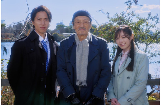 山下智久、山崎努、福原遥（C）大谷アキラ・夏原武・水野光博／小学館（C）2026 映画『正直不動産』製作委員会