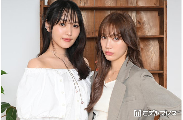 モデルプレスのインタビューに応じた菅井友香、中村ゆりか（C）モデルプレス