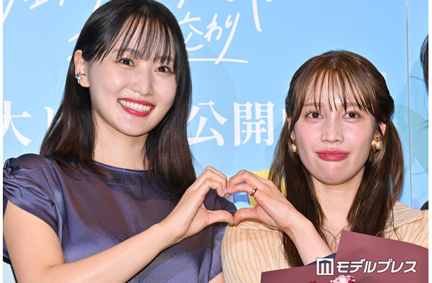 「チェイサーゲームW 水魚の交わり」公開初日舞台挨拶に出席した菅井友香、中村ゆりか（C）モデルプレス
