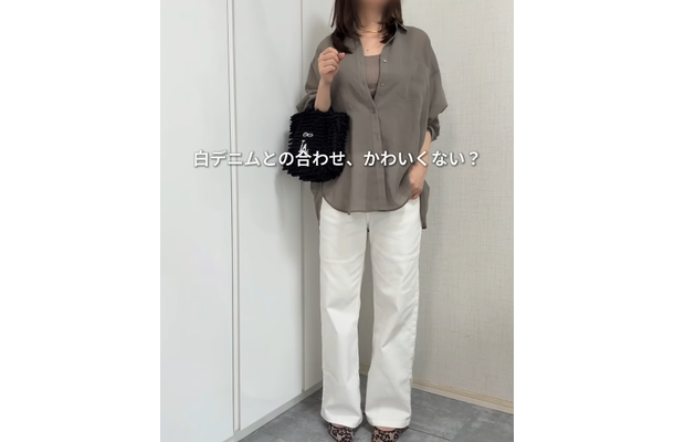 GU【シアーシャツ】、大人は何色がいい?腕やお腹をカバーしながら涼しくて軽い、初夏の羽織りの最適解【40代の毎日コーデ】