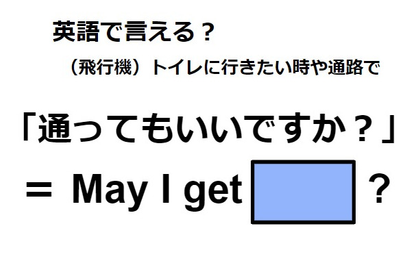 英語で「通ってもいいですか」は何て言う？