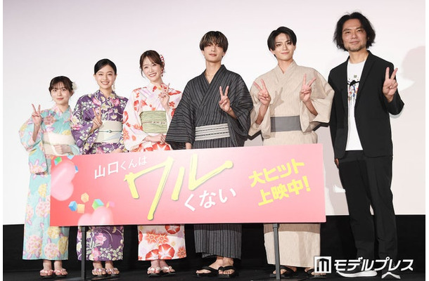(左から)上原あまね、上坂樹里、高橋ひかる、高橋恭平、岩瀬洋志、守屋健太郎監督(C)モデルプレス