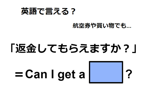 英語で「返金してもらえますか」は何て言う?