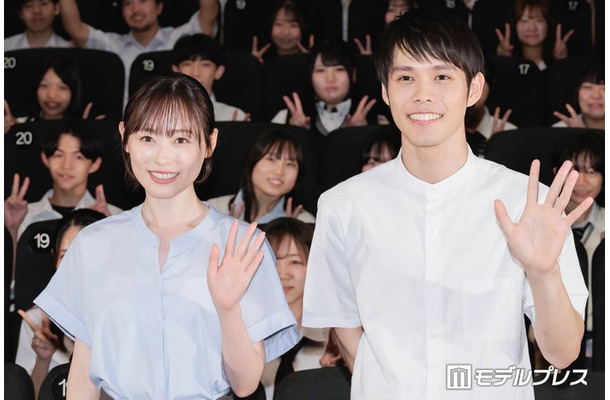 映画『あの星が降る丘で、君とまた出会いたい。』高校生限定プレミアに登場した福原遥、細田佳央太(C)モデルプレス