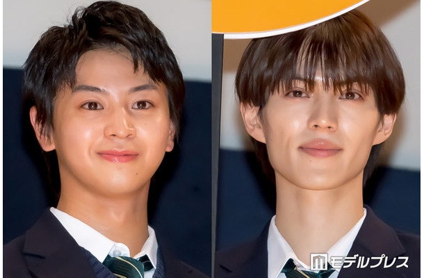 ドラマ「修学旅行で仲良くないグループに入りました」ファンミーティングに出席した藤本洸大と簡秀吉(C)モデルプレス