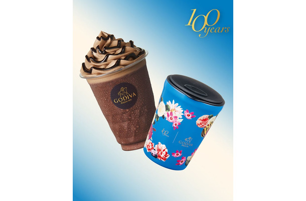 「ゴディバ100周年タンブラー＆エクアドルカカオ71％ダークチョコレートショコリキサー」税込4,200円／提供画像