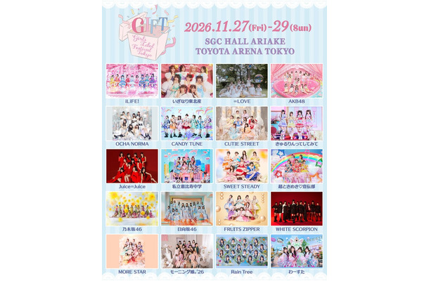 「GIFT〜Girls Idol Festival Tokyo〜」出演アーティスト（提供写真）