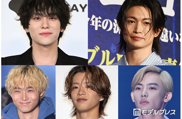 (上段左から時計回り)山下幸輝、綱啓永、NOA、森愁斗、八村倫太郎(C)モデルプレス
